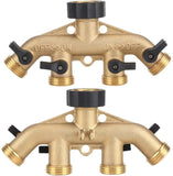 Brass 4 Way Garden Hose Tap