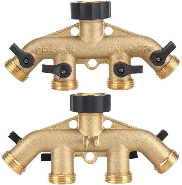 Brass 4 Way Garden Hose Tap
