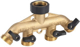 Brass 4 Way Garden Hose Tap