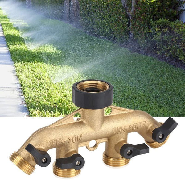 Brass 4 Way Garden Hose Tap