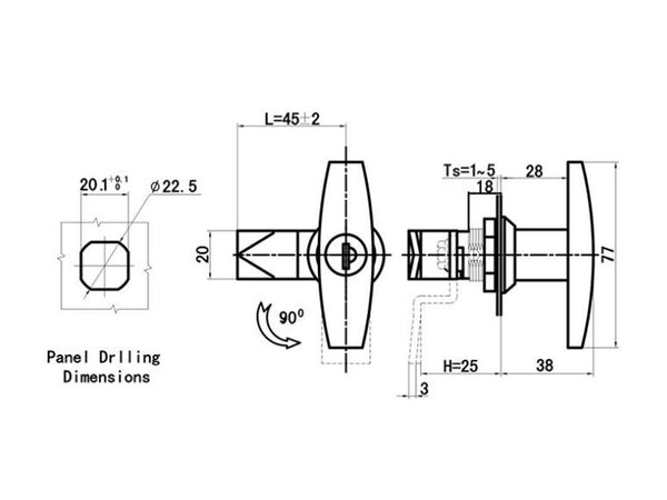 T-Handle Lock with Keys