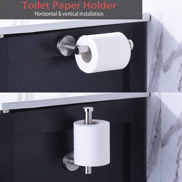 Toilet Paper Roll Holder + Towel Ring Set