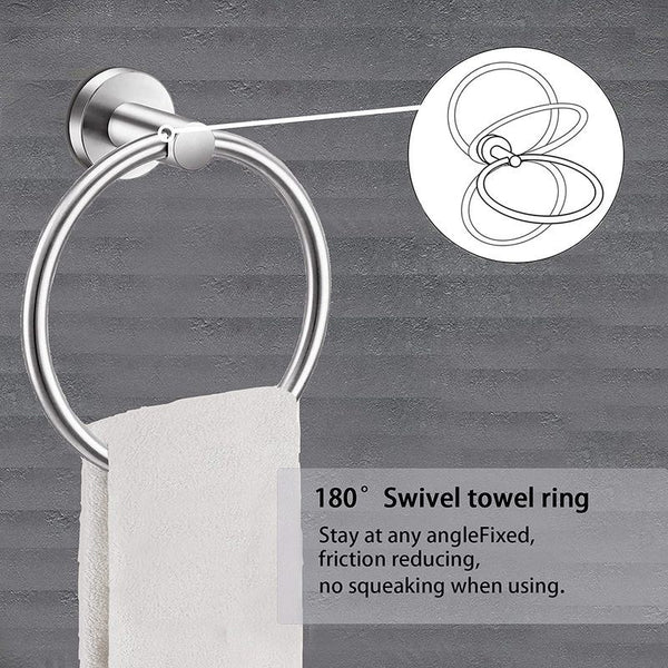 Toilet Paper Roll Holder + Towel Ring Set
