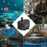 Water Pump Fountain Fish Tank Pond Aquarium Pump