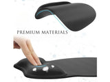 Ergonomic Mouse Pad with Soft Silicone Wrist Rest Black