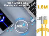 NZ 6A USB-C Gaming Cable 1.8m - 90° Angle, 120W Fast Charge