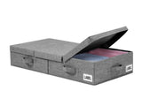 Underbed Storage Bin with Lid, Foldable, 81x41x15cm, Grey
