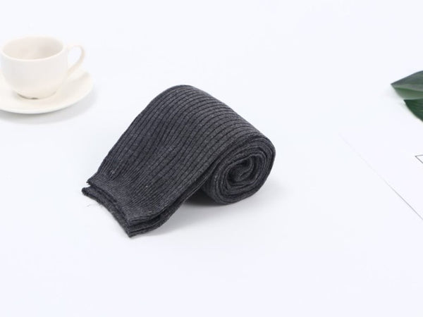 Knee Thigh High Stockings Cotton Leg Warmer,Black