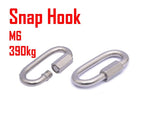 M6 390kg Stainless 304 Carabiner Carbine Snap Hook Lock Shade Sail Screw