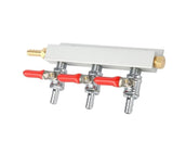 3 Way Gas Manifold CO2 Splitter Distributor With Valve Gas Line Keg Setup