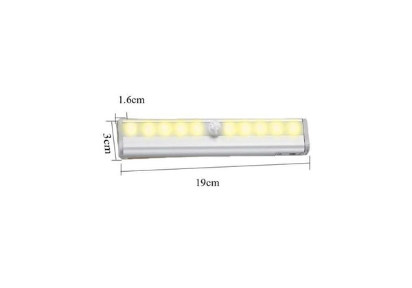 10LED WARM Recharageble Night Light LED Motion Sensor Closet Indoor Stair