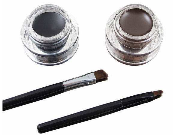 Gel Eyeliner Black & Brown + 2 Brushes