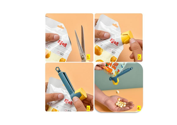 Reusable Food Bag Seal Clip Spill Proof Seal Pour Storage Spout Bag Clamp