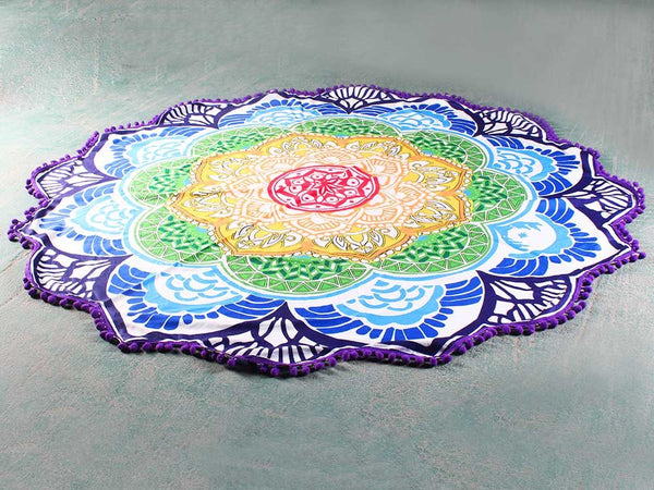 Mandala Beach Sheet Mat Lotus Shape - 150cm