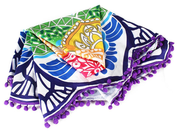 Mandala Beach Sheet Mat Lotus Shape - 150cm
