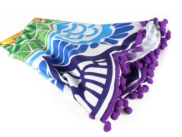 Mandala Beach Sheet Mat Lotus Shape - 150cm