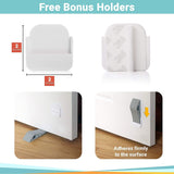 Rubber Door Stop Wedge Security Door Stop with Holder 3PCS
