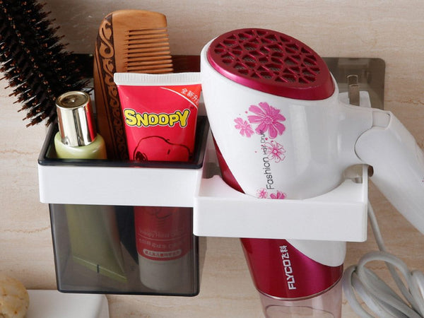 Bathroom Hair Dryer Holder Combs Organizer Rack