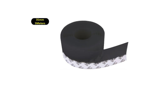 35mm 5Meters BLACK Door Seal Strip Draught Excluder Door Tape Weather Strip