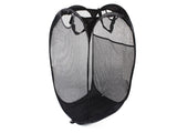 Folable Mesh Messy Clothes Storage Basket- Black