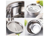 Vegetable Slicer Grater Vegetable Washing Basket Drain 3 in 1