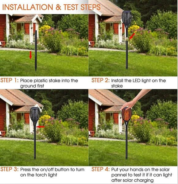 Solar Garden Light Garden Solar Light *Flame Flicker*