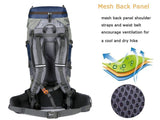 Tramping Pack Backbag 80L + Rain Cover