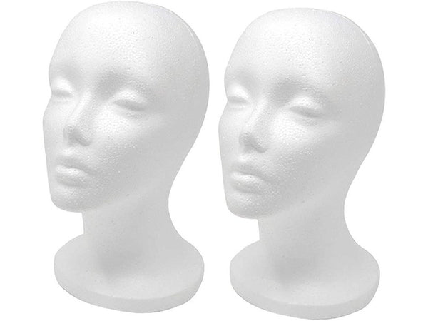 3x Female Mannequin Foam Head - Wig & Hat Display Styrofoam