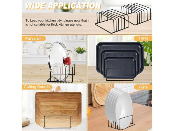 Black Carbon Steel Cutting Board Rack (Kitchen Countertop)