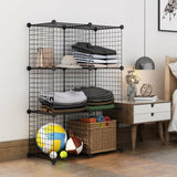 6 Cubes Black DIY Wire Storage Shelves