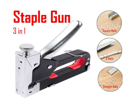 3 in 1 Stapler Upholstery Manual Staple Nail Pin Tool Heavy Duty