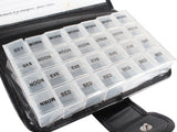 Weekly Pill Case Organizer Travel PU leather