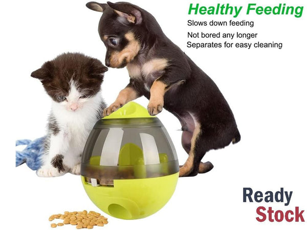 Pet Feeder Tumbler Slow Food Dispenser Dog Cat Toy