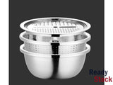 Vegetable Slicer Grater Vegetable Washing Basket Drain 3 in 1