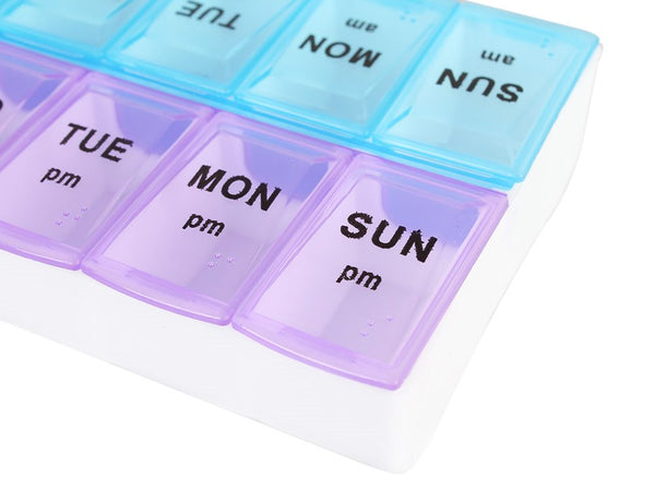 14 Grids Weekly Pill Storage Box - AM/PM, NEW