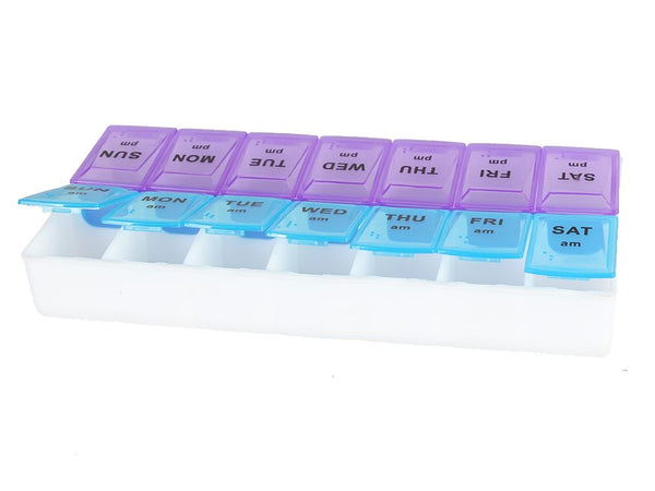 14 Grids Weekly Pill Storage Box - AM/PM, NEW