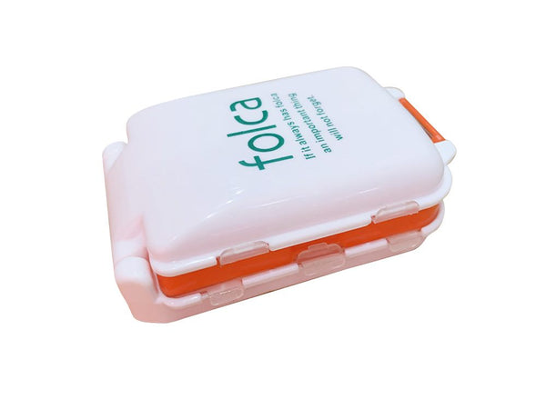 Folding Pill Storage Box Medicine Organizer White