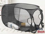 Folable Mesh Messy Clothes Storage Basket- Black