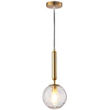 Gold Glass Pendant Light Clear Hanging Lamp