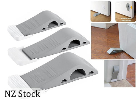 Rubber Door Stop Wedge Security Door Stop with Holder 3PCS