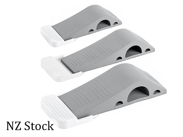 Rubber Door Stop Wedge Security Door Stop with Holder 3PCS