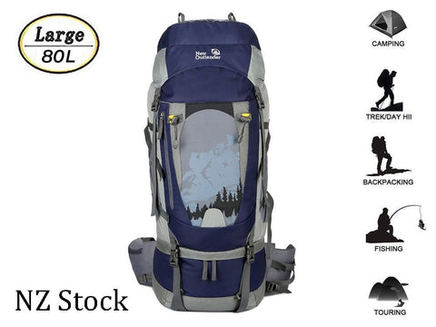 Tramping Pack Backbag 80L + Rain Cover