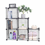 6 Cubes Black DIY Wire Storage Shelves