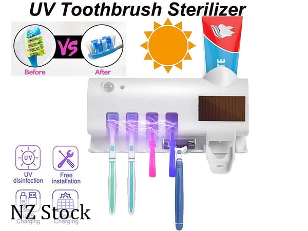 UV Toothbrush Sterilizer Holder Dispenser