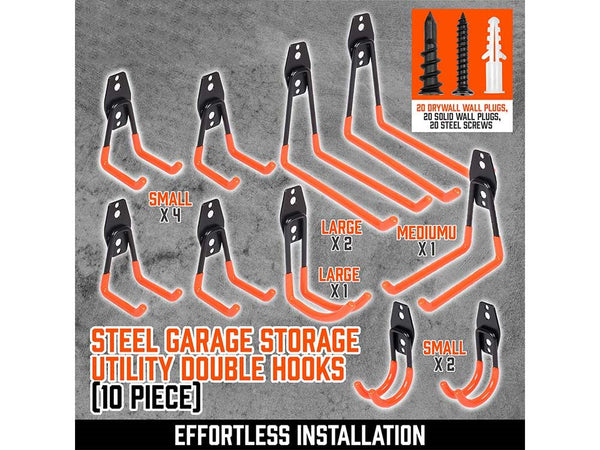 Wall Mount Garage Hooks Tool Storage Organiser