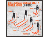 Wall Mount Garage Hooks Tool Storage Organiser
