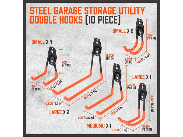 Wall Mount Garage Hooks Tool Storage Organiser