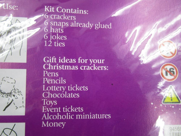 BLACK Christmas Party DIY Crackers Make You Own Xmas Party Cracker Kit