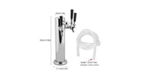 Triple Faucet Stainless Draft Beer Tower Beer Keg Fridge Dispenser 3 tap