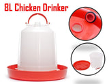 8L Chicken Drinker Poultry Chicken Hen Water Farming Equipment Trough Pet